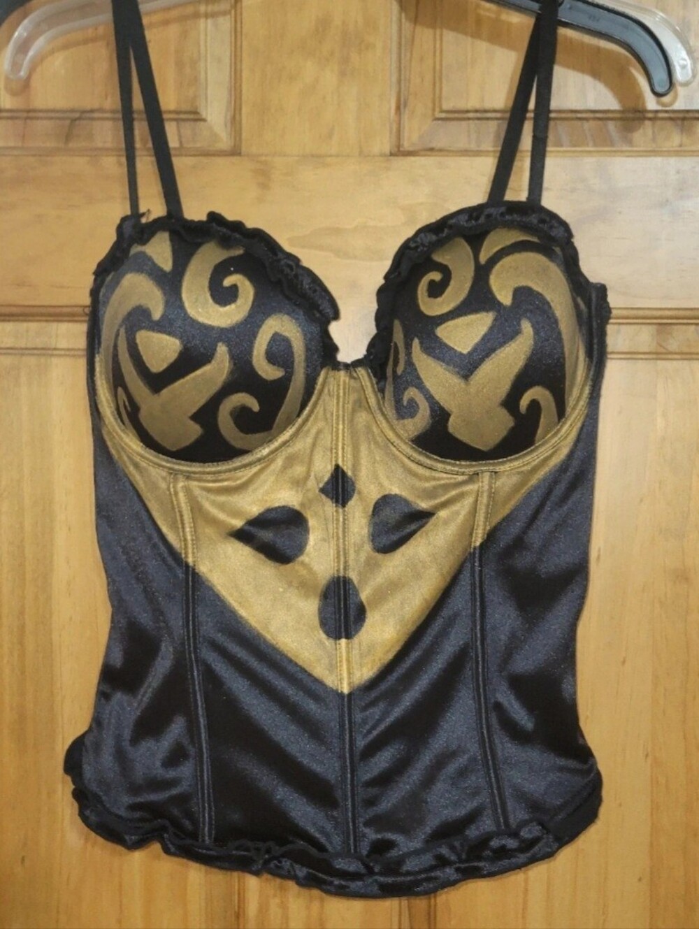 Black & Gold Corset Bustier Adult Large